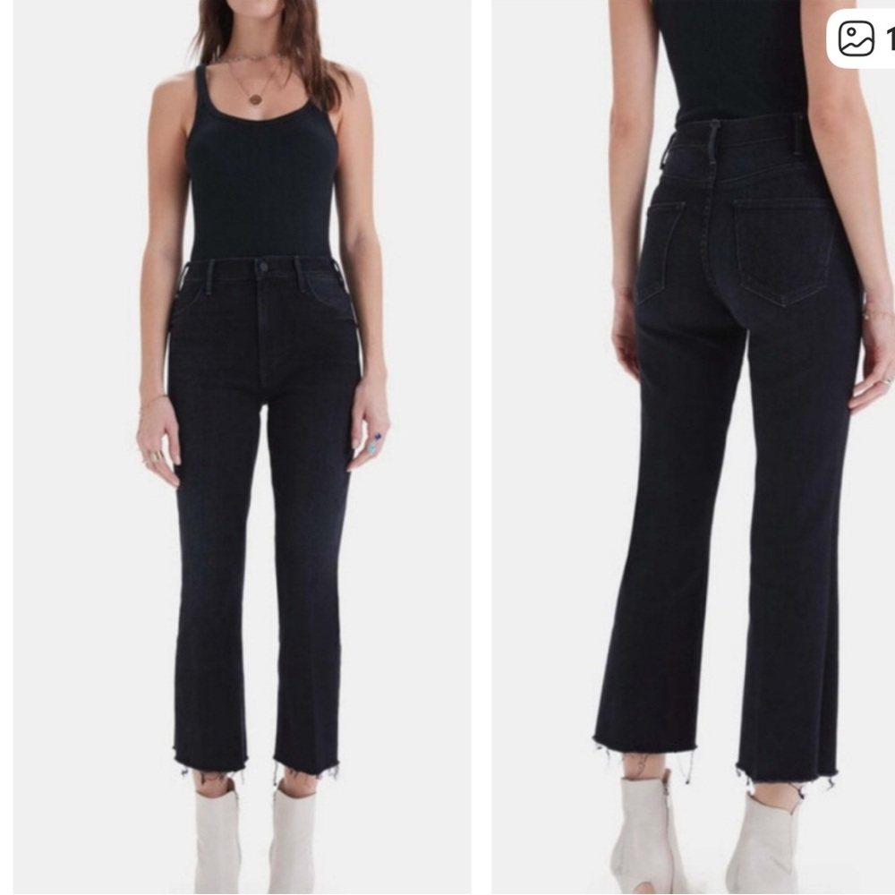 Mother The Hustler Ankle Fray jeans in the "Night In Paris" wash size 27
